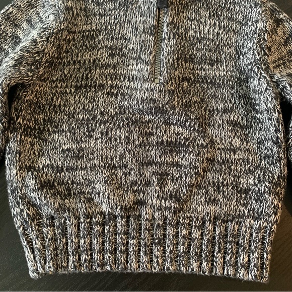 Unisex 24 Months CARTER’S Black White Marl Rag Sweater Pullover Half Zip EXC - Picture 7 of 15